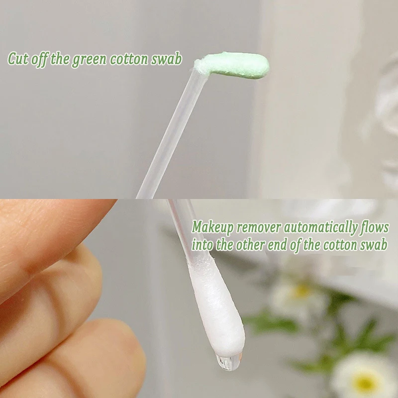 25pcs/Box Cotton Swabs Makeup Remover Stick Face Eye Lip Make Up Details Cleansing Liquid Water Portable Travel Skin Care 2