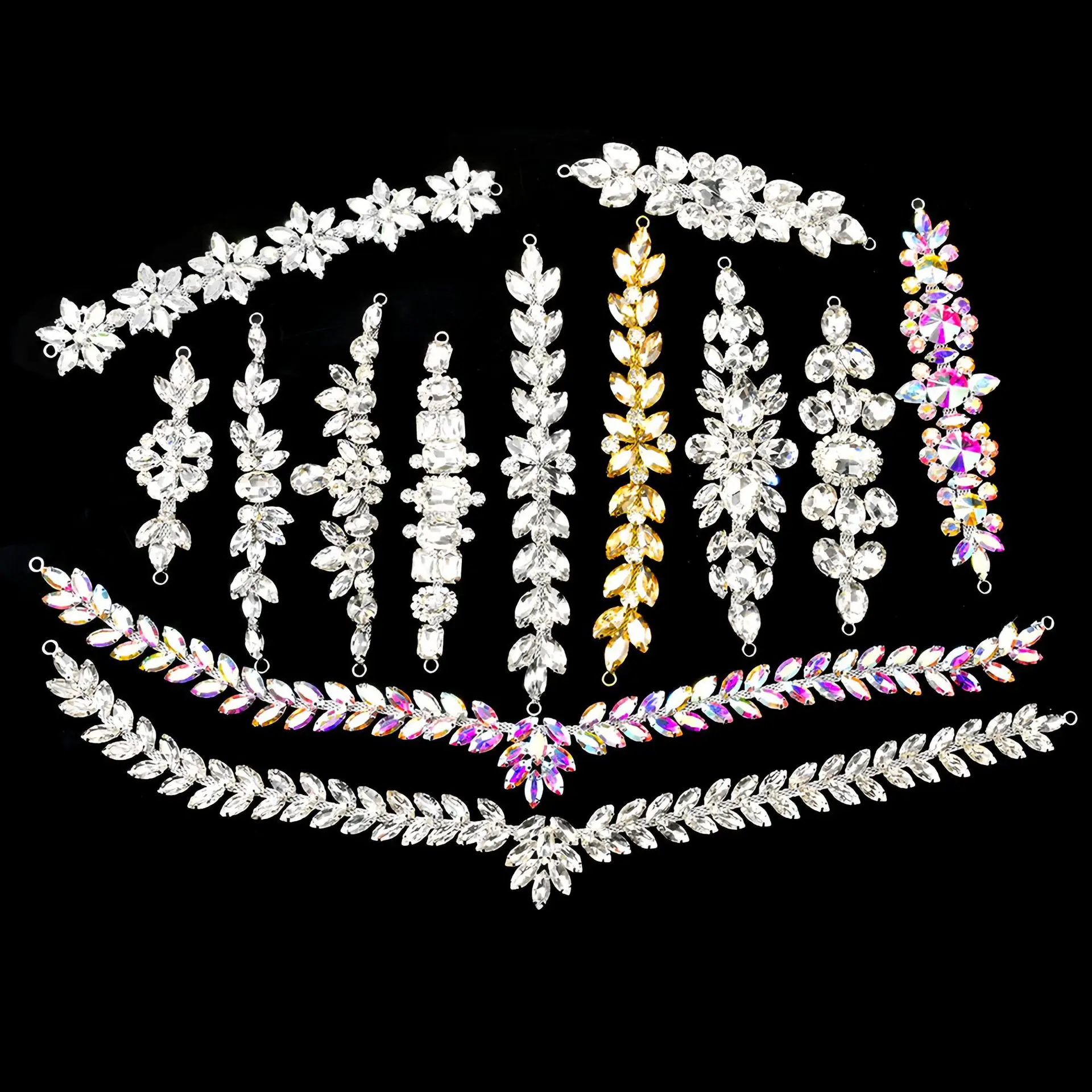 5 Stück Strass-Dekoration Glasdiamanten für Taschen, Hüte, Kleidung, DIY-Bastelarbeiten, Hochzeitskleider, Strass-Geschenke und Dekoration