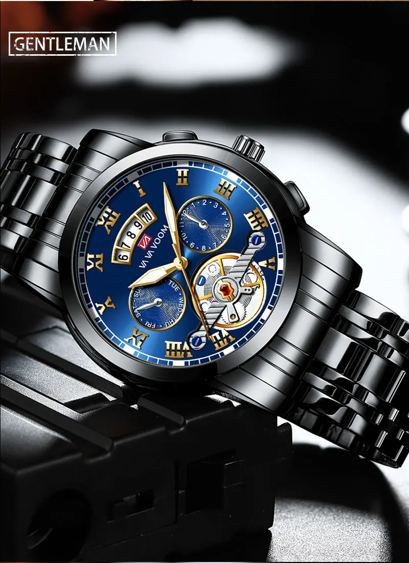 Brand Men Watch Original Pilot Series Simulation Tourbillon 41mm Stainless Steel Quartz Movement Casual Sports Watch_voghion.com
