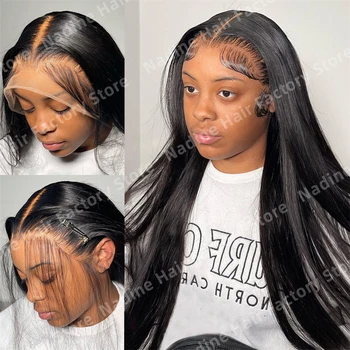 40 Inch 200 Density Bone Straight 13X4 Hd Lace Front Wig Human Hair Wig 13X6 Hd Transparent Lace Frontal Wig for Black Women 1