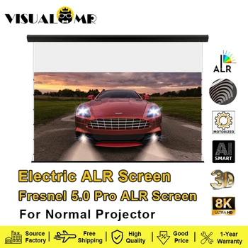 Schermo per proiettore motorizzato elettrico Fresnel 5.0 Pro ALR con supporto a parete galleggiante Proiezione 4K da 100 pollici 16:9 per proiettore normale