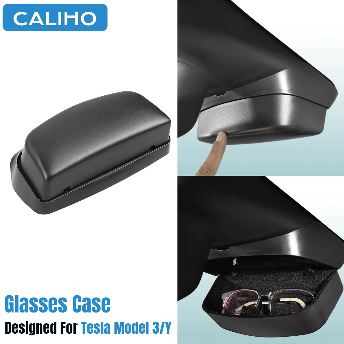 

Car Glasses Holder Case Designed for Tesla Model Y Model 3 Glasses Storage Box Organizer Glasses Box Holder Car Sun Visor