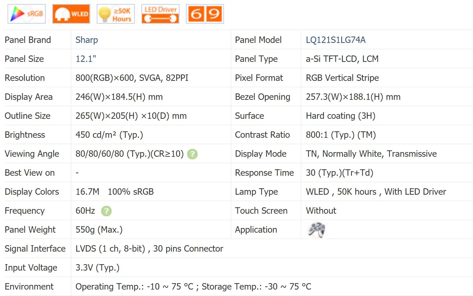 Inch Lcd Industrial Pronto em Estoque Lq121s1lg72 Lq121s1lg74a Lq121s1lg75 12.1 - Imagem 5