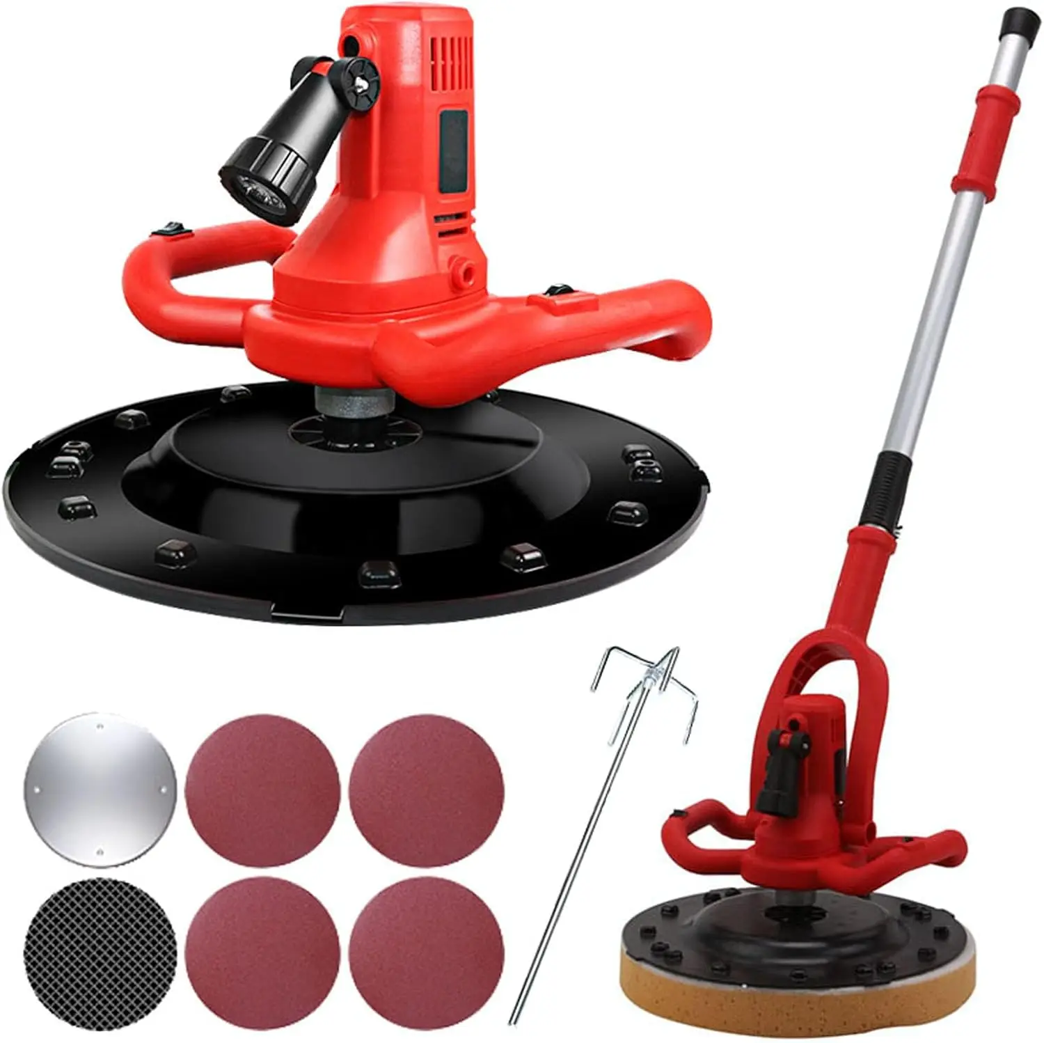 Trowel,with Extension Rod,Concrete Mixer,1680W Electric Plaster Mortar Cement Putty Trowel, Wall Smoothing Polishing Machine