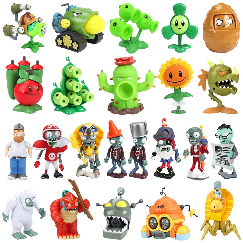 PLANTS VS. ZOMBIES Collectible Action Figures Set - Dave, Peashooter, Potato Mine, Gargantuar, Disco Zombie & Yeti - Ideal Christmas Gift