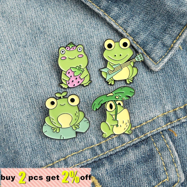 8 Pcs Cute Frog Enamel Pins, Cute Mushroom Pins, Lapel Badges, Cartoon  Plant Enamel Pin Sets, Funny Button Pins, Backpacks, Hats, Accessories  (Frog