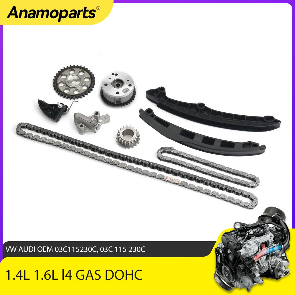 

Timing Chain kit Unit Repair VVT fit 1.4 1.6 L l4 GAS SOHC FSI TFSI For Volkswagen VW AUDI SKODA SEAT Golf Passat A1 1.6L 1.4L