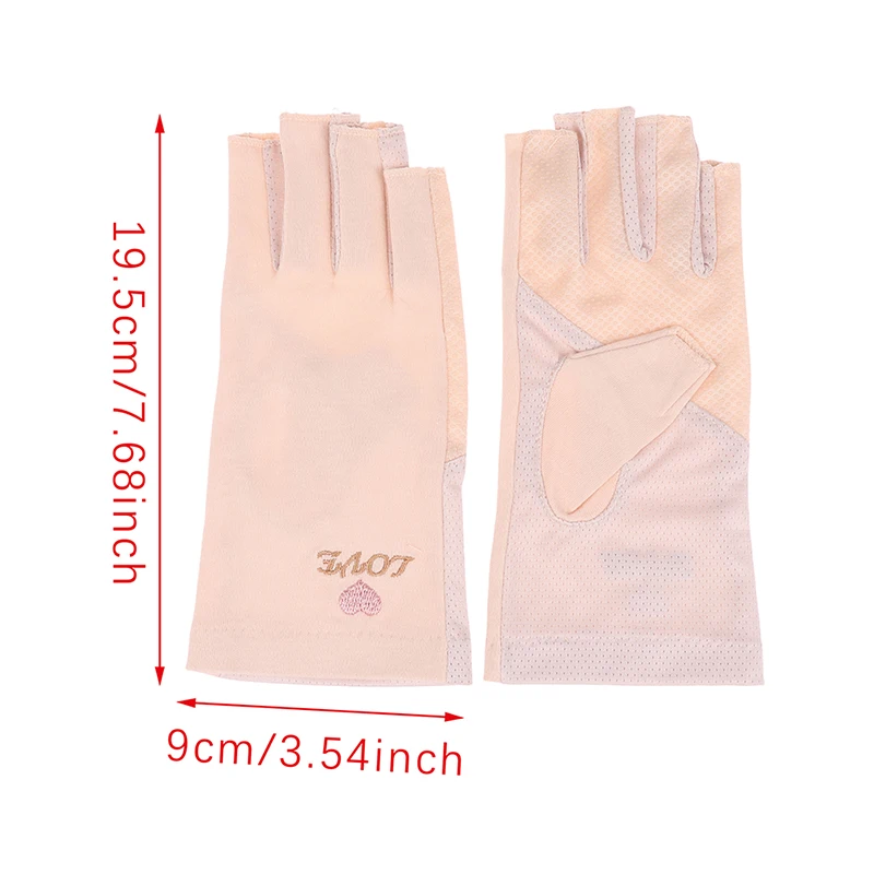 1Pair UV Protection Stretchy Breathable Fingerless Fiber Cotton Nail Art  Lamp Gloves Manicure Gloves For Home Salon - AliExpress