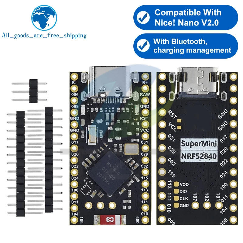 New For Promicro Nrf52840 Development Board Compatible With Nice! Nano V2.0 Bluetooth Charging Management, For Pro Micro Alternative Development Board Accessories - High Performance & Low Power
