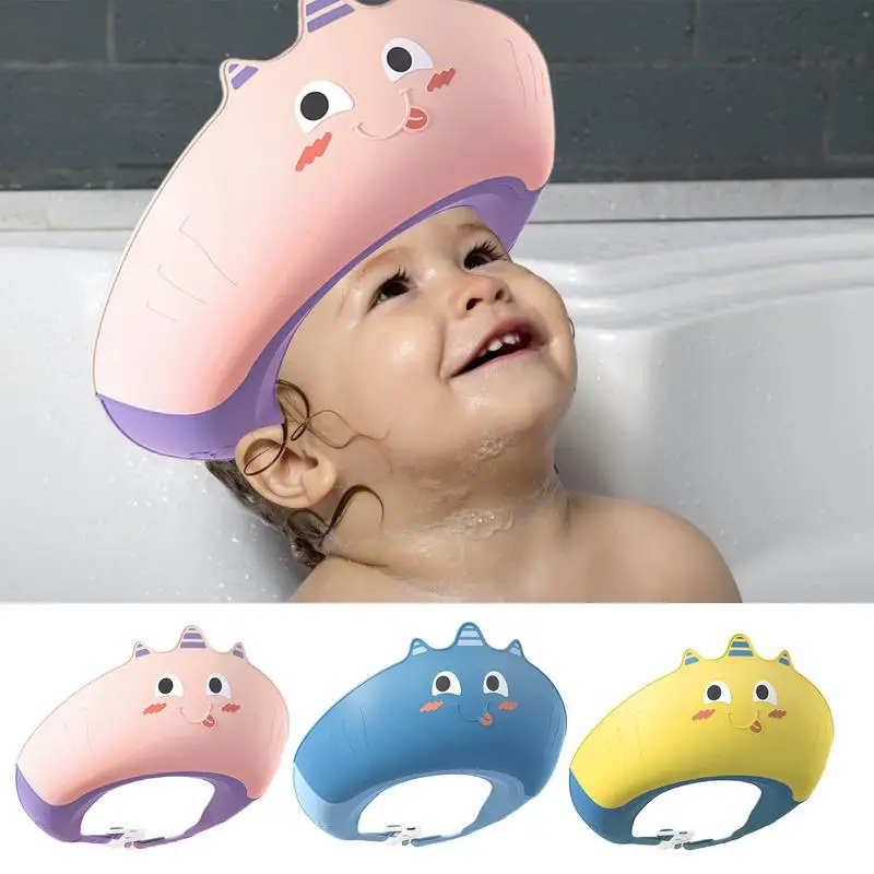 

Baby Shower Cap Ear Protection Safe Shampoo Shower Bathing Bath Protect Soft Cap Heat-Resistant Baby Wash Hair Shield Bath Cap