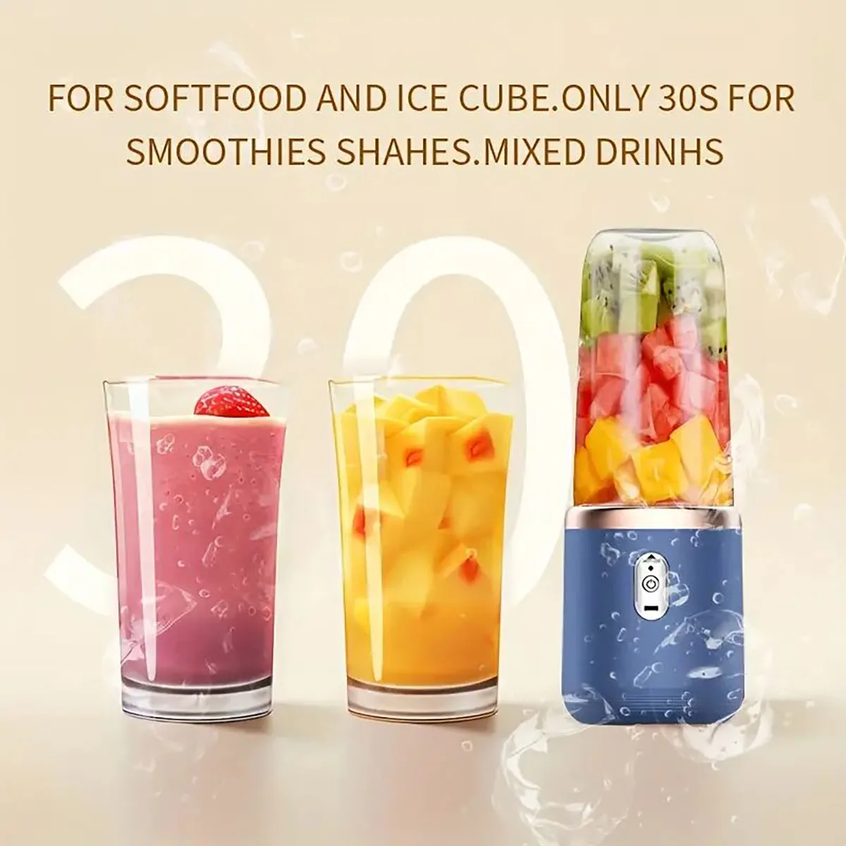 Fruit Juicer 1 portable 304 stainless steel blades dual cup design for mixers kitchen use outdoor camping easy to clean