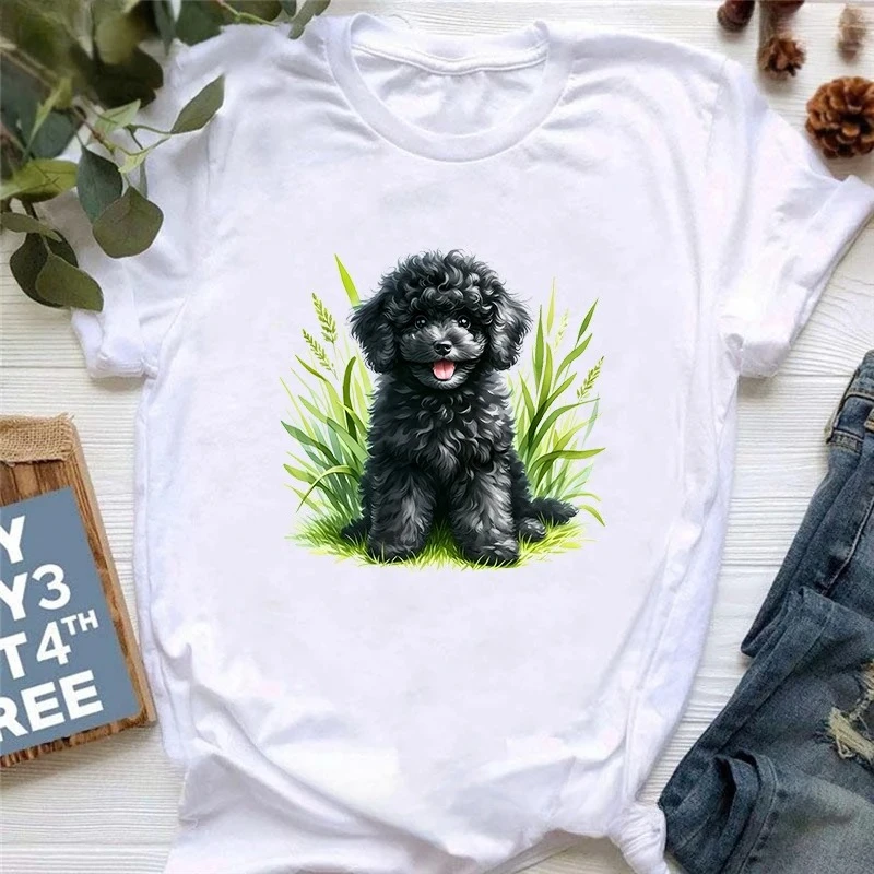 black-poodle-puppy-tshirt-kawaii-dog-lover-graphic-tee-for-women