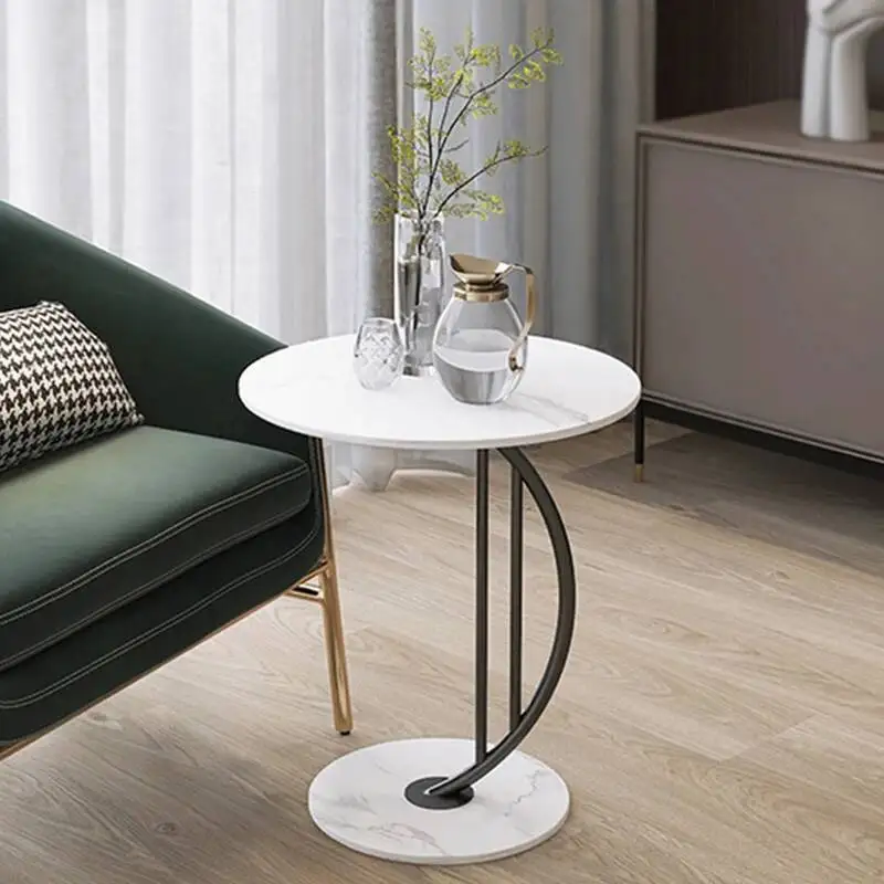 طاولة قهوة أنيقة وعصرية بتصميم رخامي وذهبي - قطعة...