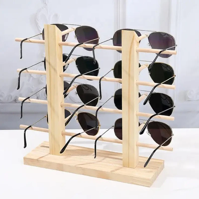 Wood Sunglass Display Stand Multi Layers Storage Shelf Glasses Holder Jewelry Rack for Glasses Showcase Organization Storage 3