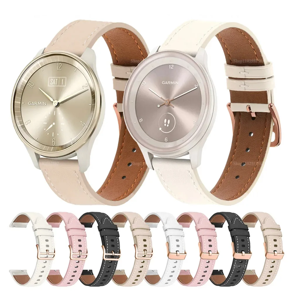 Cinturino In Pelle Da Donna 20Mm Per Garmin Vivomove Style Hr Sport Trend Luxe 185 Cinturino Per Orologio Smartwatch Bracciale Con Cinturino Correa
