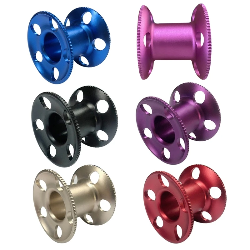 

Five Hole Wire Wheel Spool Aluminum Alloy Diving Reel Oxidation Processing