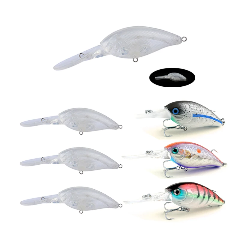 Luya Sea Fishing Hard Lure 10Cm/12.5g Fish Hook 8# Diving Depth 2-3m Wobbler CrankBait Floating DIY Blank Bait 5Pcs/2Pcs |