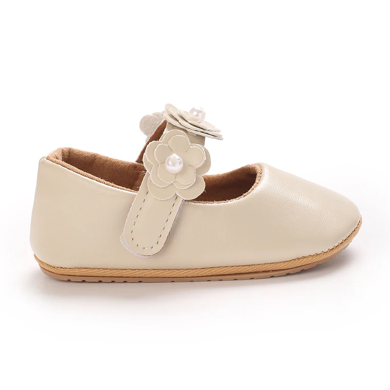 Niedliche Prinzessinnen-Babyschuhe für Frühling und Herbst, mit Blumenverzierung, PU, weicher Boden, geeignet für 0-1 Jahre alte Babys, Prinzessinnen-Schuhe – Detail 9