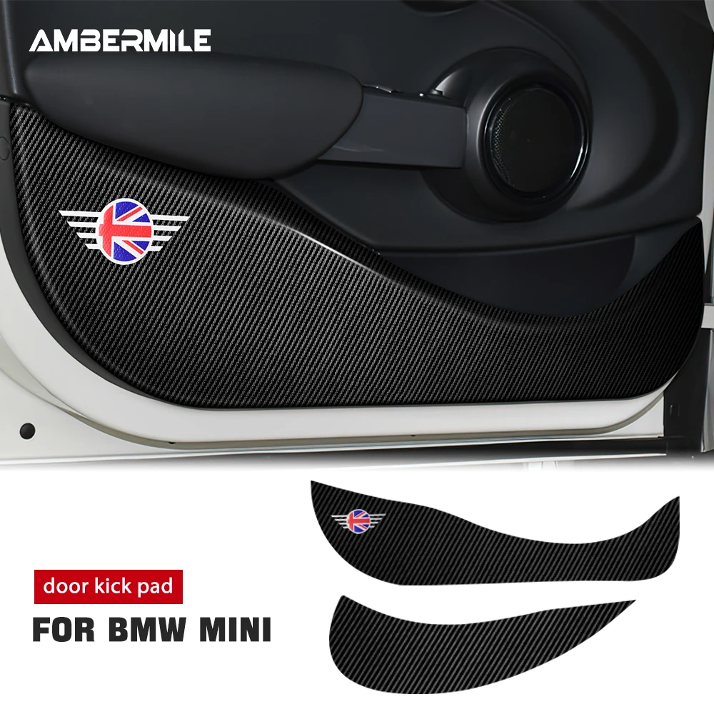 Кожаная наклейка из углеродного волокна с текстурой для защиты двери автомобиля, противоударный коврик для BMW Mini Cooper S F54 F55 F56 F60 R56 R60 Countryman Кожаная наклейка из углеродного волокна с текстурой для защиты двери автомобиля, противоударный коврик для BMW Mini Cooper S F54 F55 F56 F60 R56 R60 Countryman