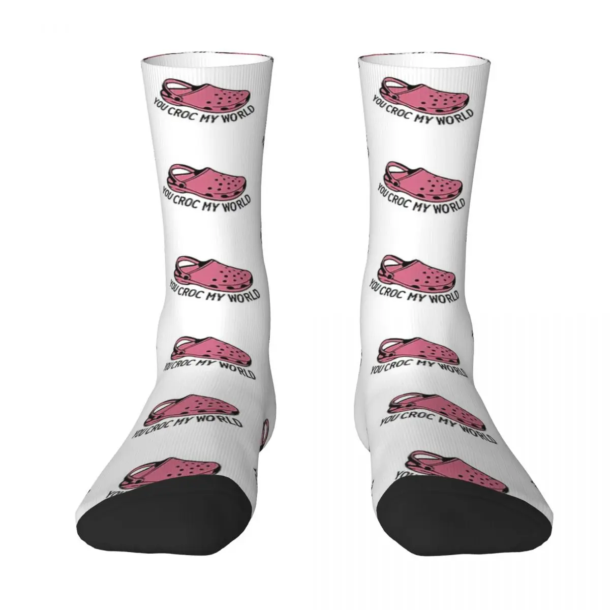 Pink You Croc My World - Funny Croc Quote Adult Socks Unisex socks,men Socks women Socks croc