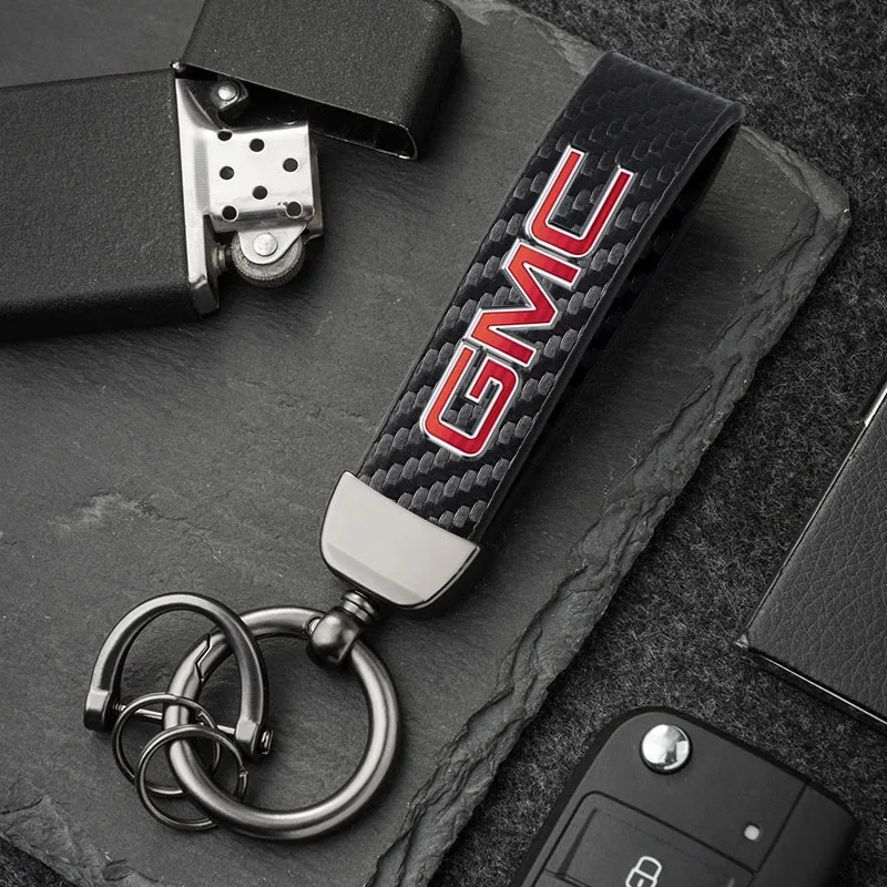 GMC Terrain Sierra 1500 Yukon Acadia Savana Hummer Granite H3용 가죽 로프 자동차 키체인 열쇠고리 선물 액세서리