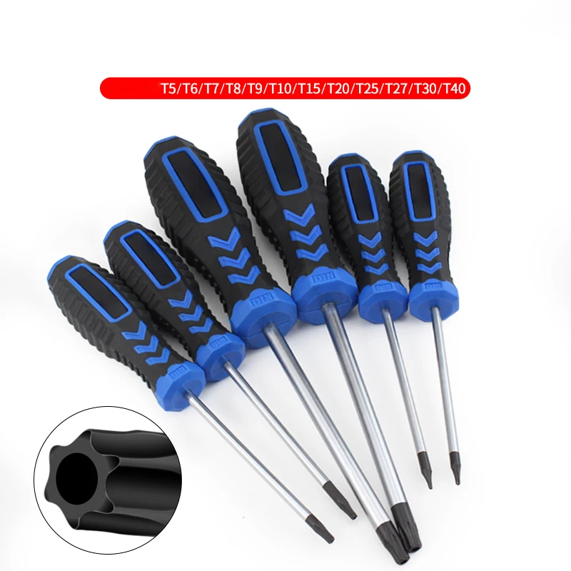 

1PCS Torx T5 T6 T7 T8 T9 T10 T15 T20 T25 T27 T30 T40 Screwdriver With Hole Magnetic Screw Driver Home Phone Repair Hand Tools