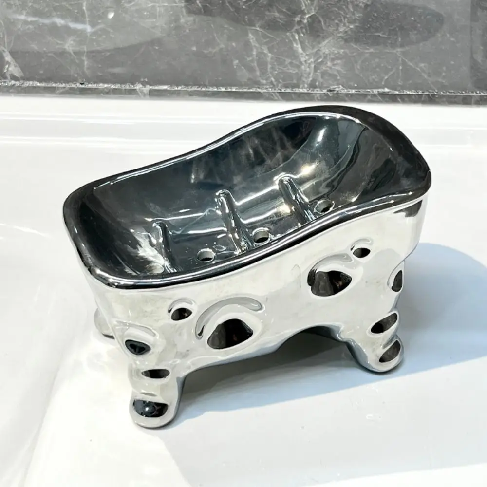 Bathtub Shape Soap Holder Self Draining Creative Soap Drying Rack Ceramic Extend Soap Life Bathroom Storage Rack Bathroom