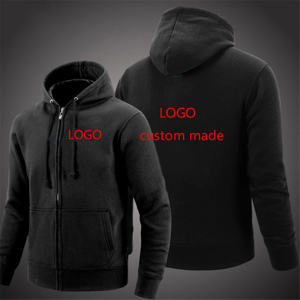 

2023 Logo custom brand men's hooded jacket spring and autumn pull rope zipper long sleeve hooded sweatshirt jacket