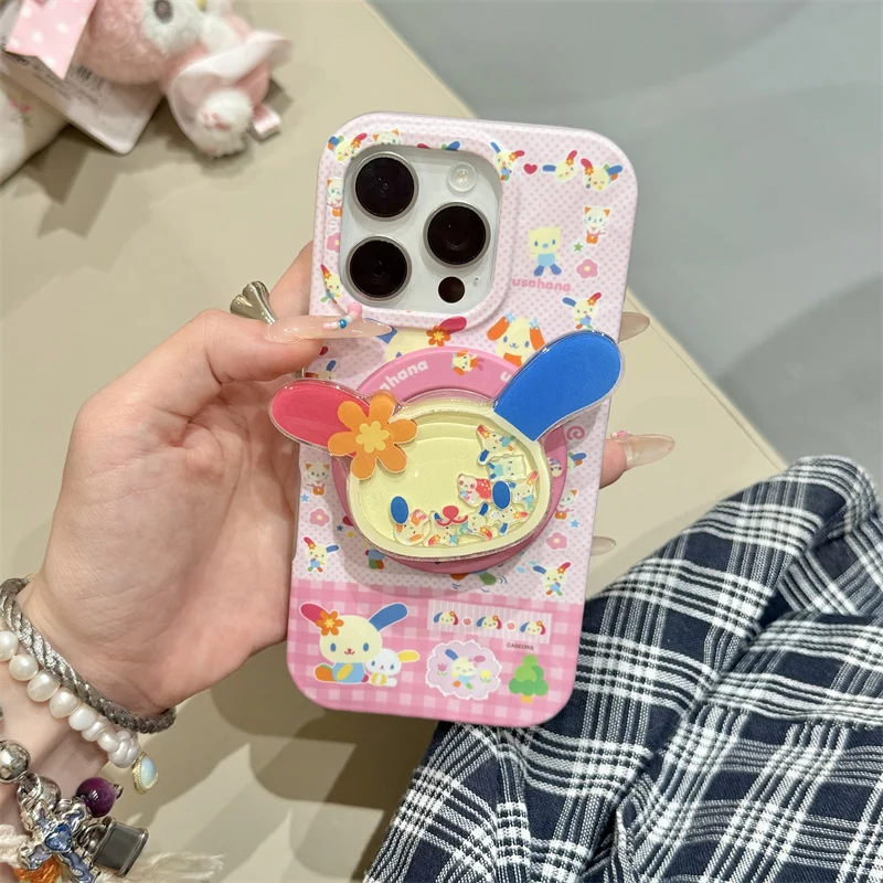 Kawaii Cartoon Rabbit Magnetic Phone Case with Magsafe Stand - Cute Hard Cover