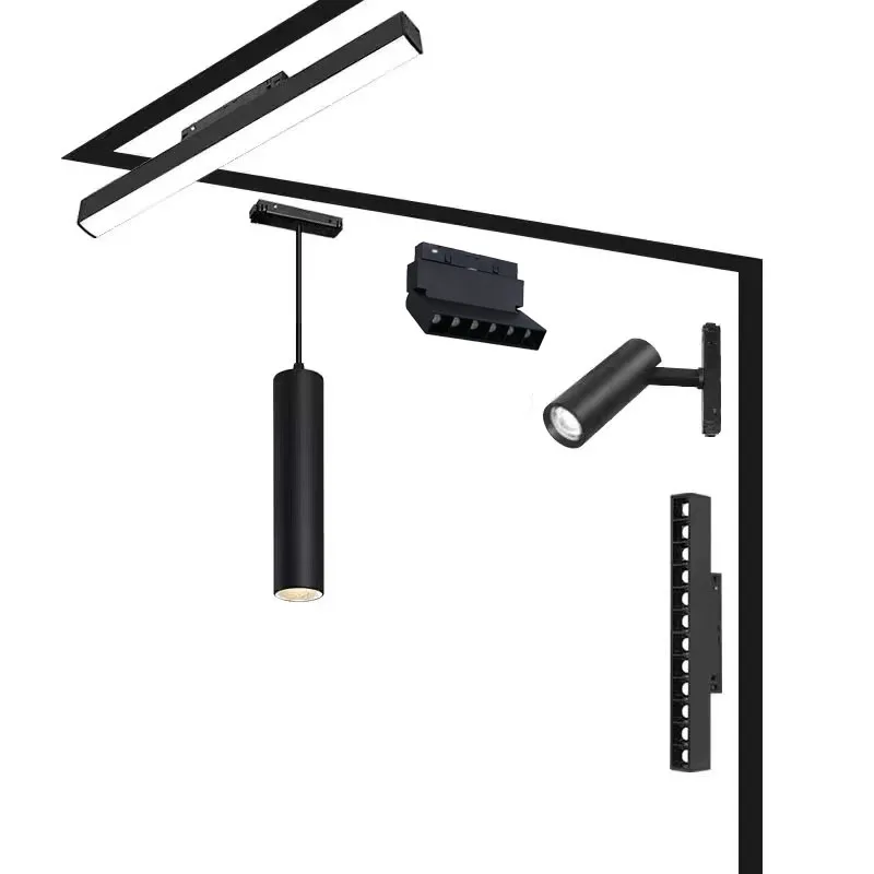 Modern DC48V  LED Magnetic Track Light Grille Flood Lamp Embedded Flexible Linear Fixture LED Spotlight Ceiling Indoor Living 2