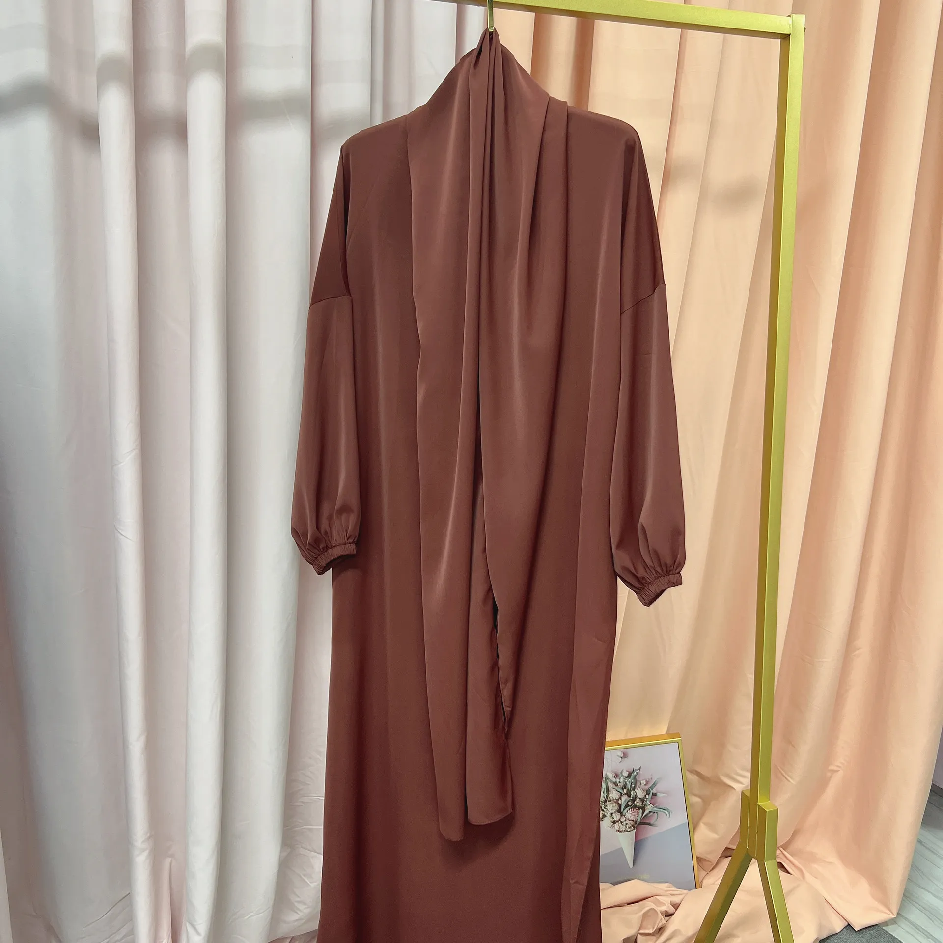 Abaya com capuz muçulmano Ramadan para mulheres,