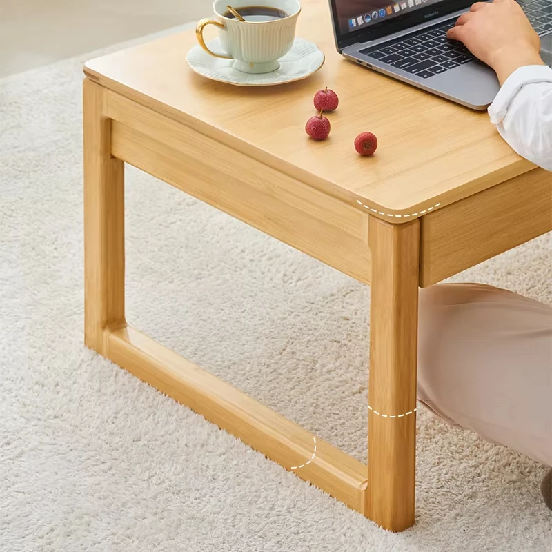 Japanese Bay Window Mini Table, Trendy Window-Side Desk, Tatami Low Table, Bedroom Floor Tea Stand, Compact Wooden Table