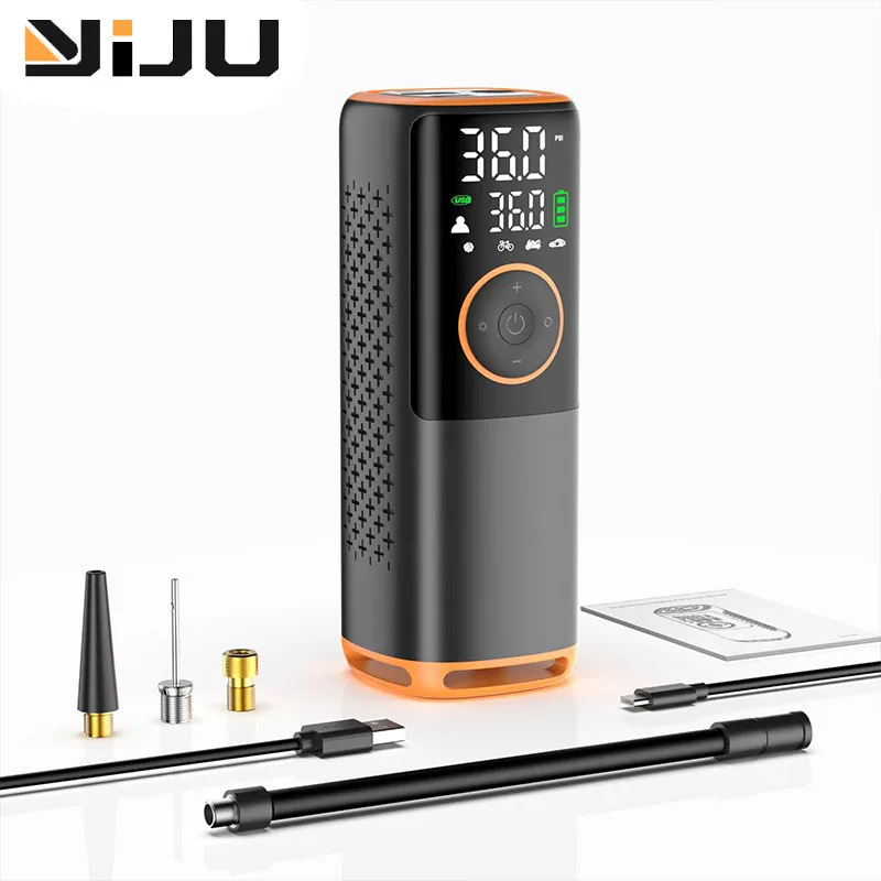 160 PSI Tire Inflator Portable Air Compressor with Tire Pressure Gauge for Car, Bicycle, Motorcycle Tires, Balls etc. air pump