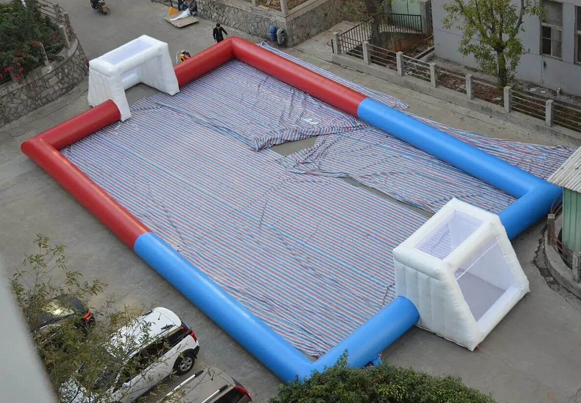 Inflatable Football Human Table Football Pitch Foot 12 Players Field 12x6 Meter Castle Indoor & Outdoor Entertainment Included