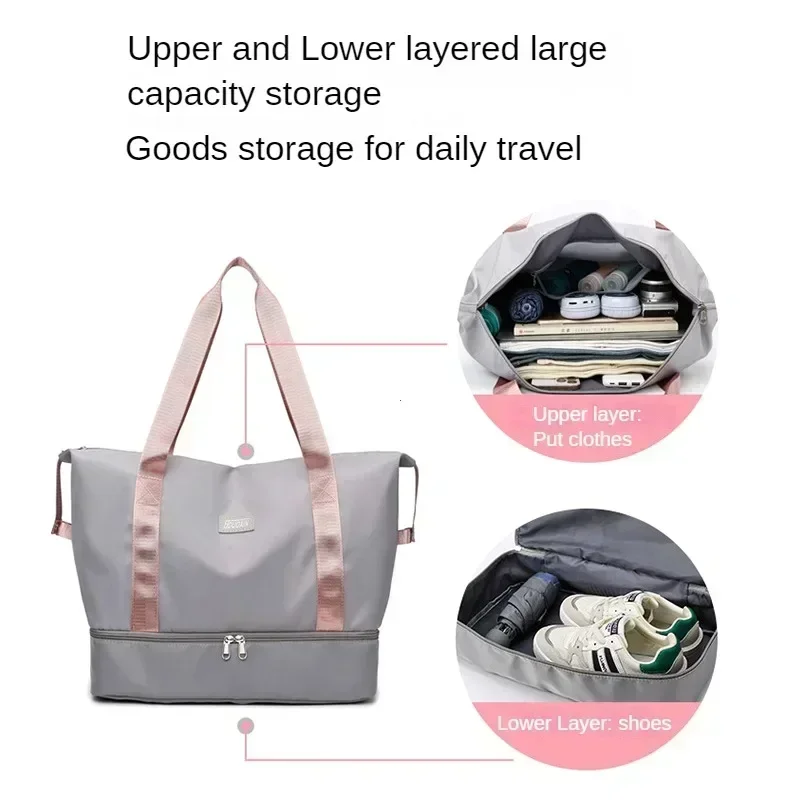 Large Capacity Sports Gym Bags Dry and Wet Separation Handbags For Women Swimming Shoulder Bag Fitness Outdoor Travel Handbag 6
