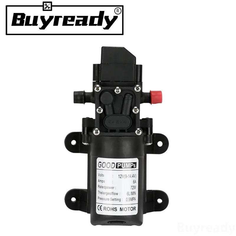 1pcs Self Priming Pumps High Pressure Automatic Flow Switch 6L/Min AUTO Diaphragm Water Pump DC 12V 130PSI Small Agricultural liquid transfer pump,submersible booster pump,water pressure switch
