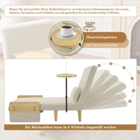 Трансформируемое кресло с функцией сна, раскладной диван-кровать 3-в-1, складное кресло с обивкой, кресло для отдыха, односпальная кровать — изображение 5