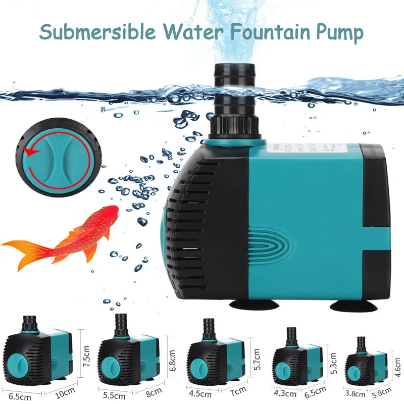 3W 6W 10W 15W 25W Submersible Water Fountain Pump Filter Ultra-Quiet Fish Tank Fountain Fish Pond Aquarium Pump EU 110V-240V water pump
