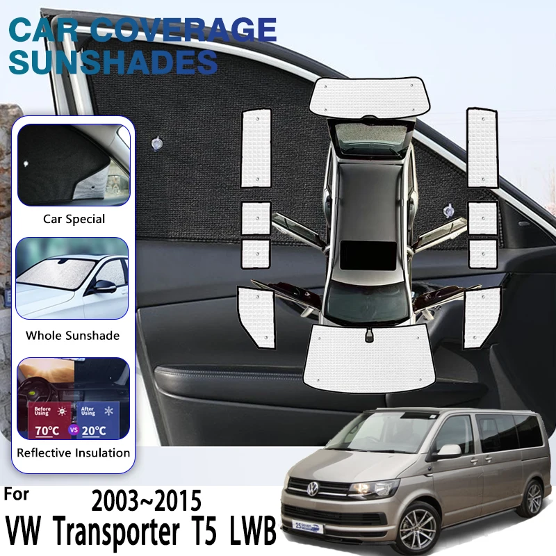Per Volkswagen Vw Transporter Caravelle Multivan Doubleback T5 Lwb 2003 ~ 2015 2012 Parabrezza Per Auto Accessori Per Visiere Per Finestrini Laterali