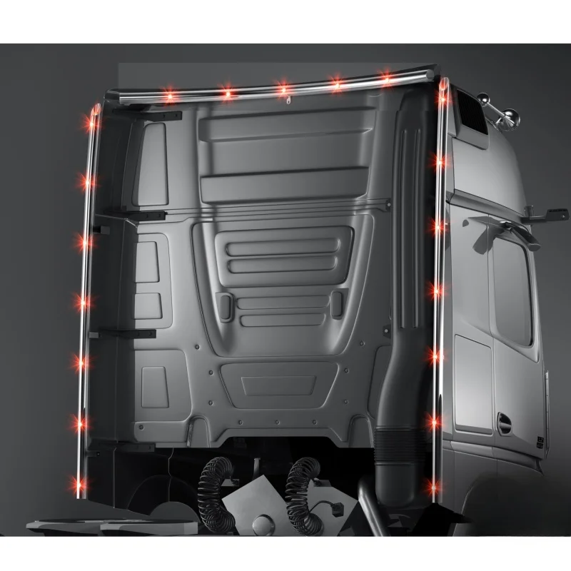 LED Side Lights for Tamiya 1/14 RC Truck Benz Actros 56335 56348 Tractor Trailer  Decoration Back Lamp Bar Degree DIY Parts 6