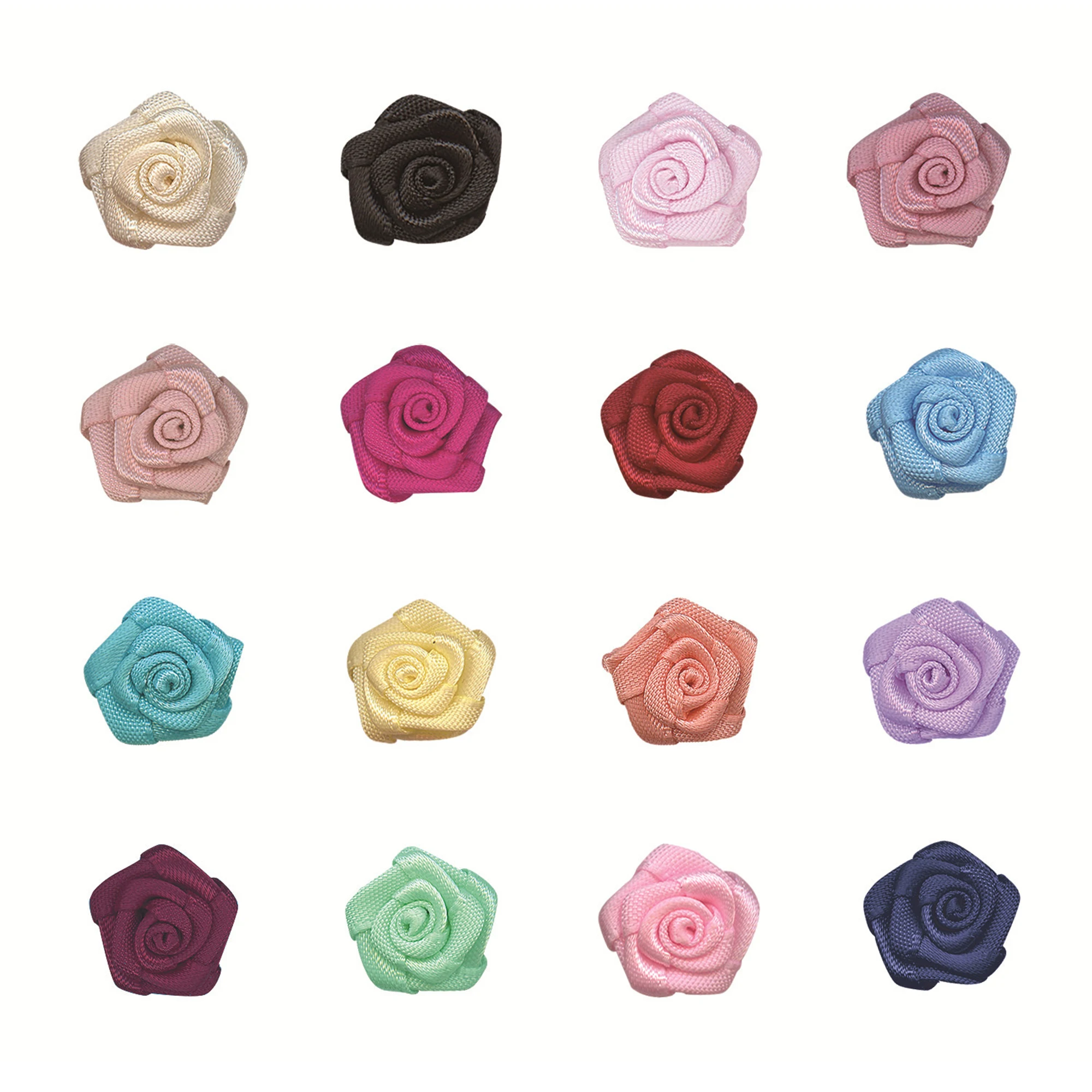 50 PCS 15mm Rose Bows Satin Ribbon For Christmas Packing Wedding DIY Sewing Wrapping Gifts Accessorie