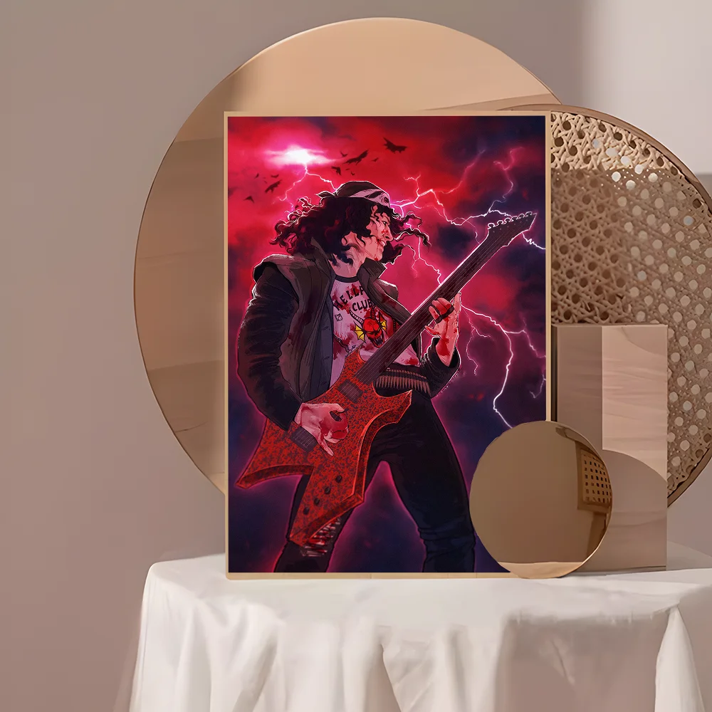 thumbnail image 1 of Pósteres adhesivos de la película Stranger Things Eddie Munson, pegatinas de papel Kraft retro, arte estético para pared, para habitación, bar, cafetería, 1 of 5