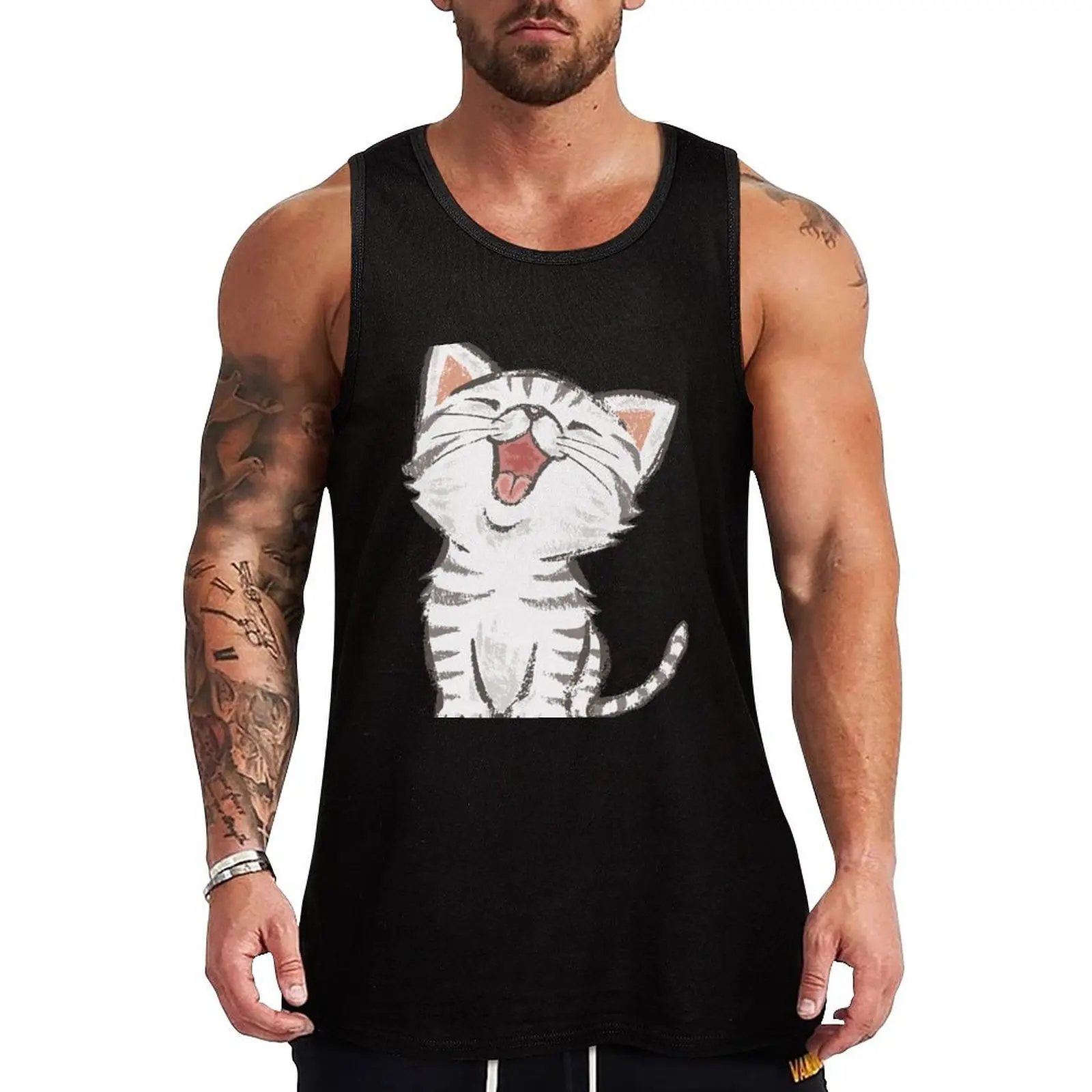 American Shorthair happy Tank Top gym clothing men T-shirts men