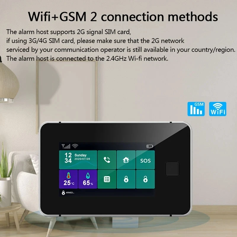 TUYA Smart Life APP WIFI&GSM Wireless Home Security Burglar Alarm