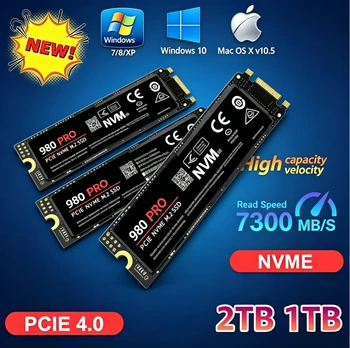 Original 980Pro 990Pro M.2 NVMe SSD 1TB PCIe 4.0 7400MB/s High Performance Internal Solid State Drive for Laptop Desktop PC 1