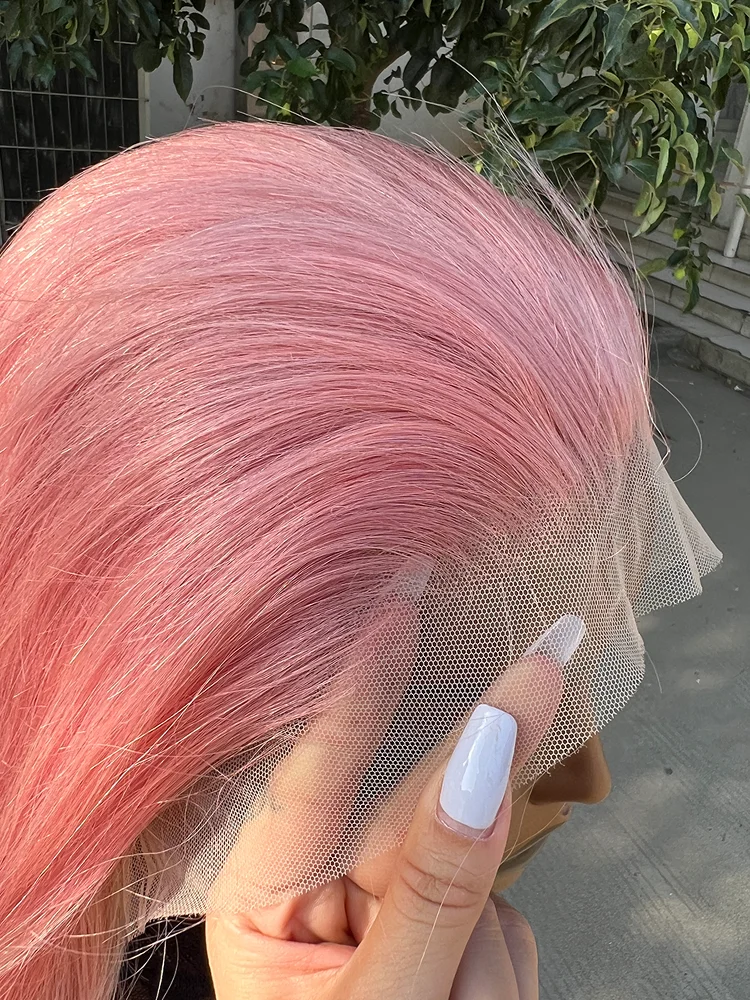 Rose Pink Short Bob Human Hair Wig human hair wig
