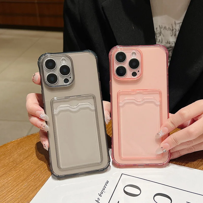 Kartenfach-Tasche Klare TPU-Handyhülle für iPhone 18 Pro 17e 17 16 15 14 13 Pro Max 11 Weiche Stoßfeste Transparente Silikonhülle – Detail 3