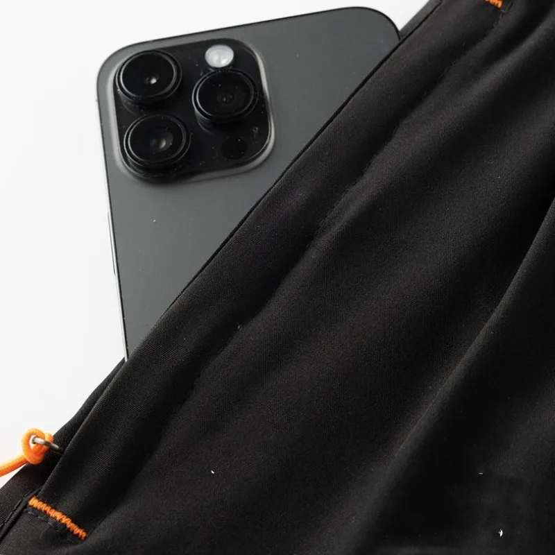 Minimalist trend Summer New Solid Color Elastic Waist Zipper Pocket Men's Ice Silk Sports Leisure Couple Fitness Running Shorts