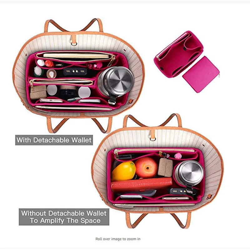 Borse Interne Per Neverfull Felt Insert Bag Organizer Borsa Da Viaggio Per Il Trucco Borsa Per Cosmetici Portatile Accessori Per Borse