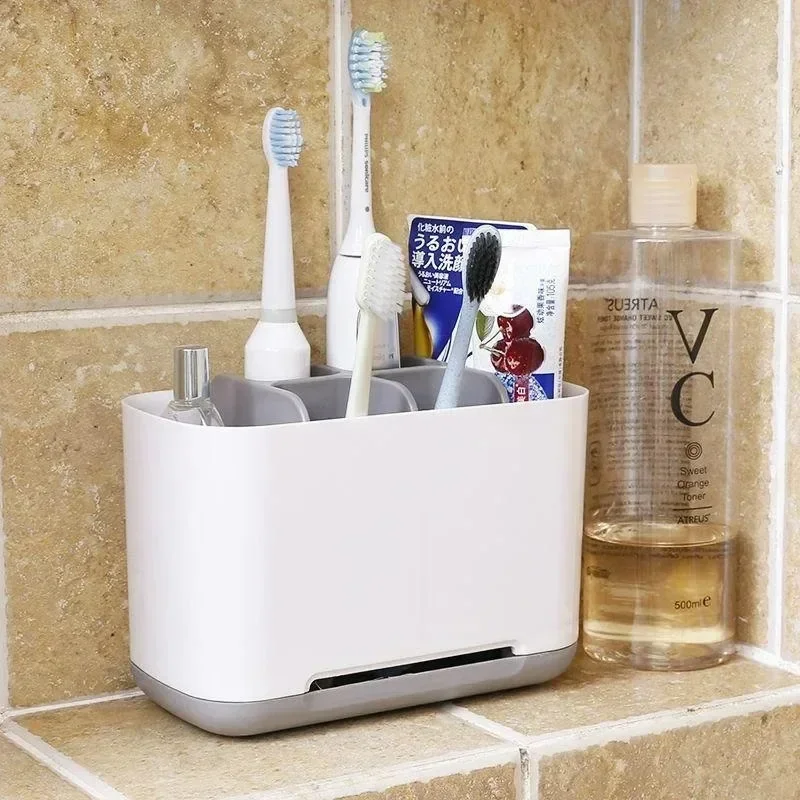 Electric Toothbrush Makeup Brush Holder Toothpaste Storage Case Large Capacity Detachable Portable with Drain Hole Storage Rack toothbrush holder toothpaste dispenser bathroom storage rack toothbrush case toothbrush storage box